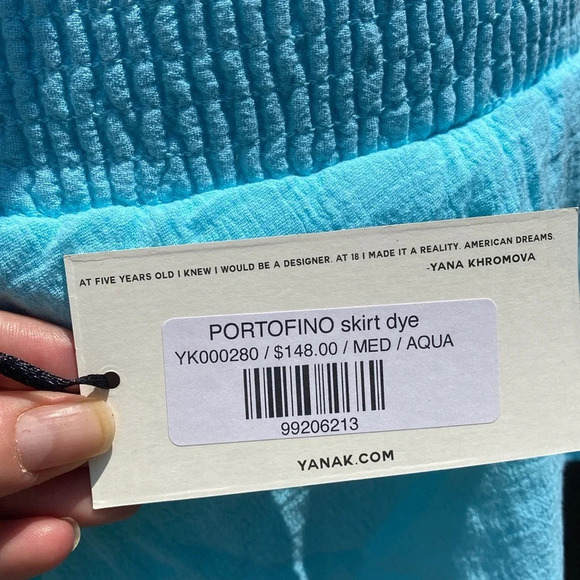 Yana K Portofino skirt in aqua tiered built in shorts medium stretchy - Picture 8 of 13